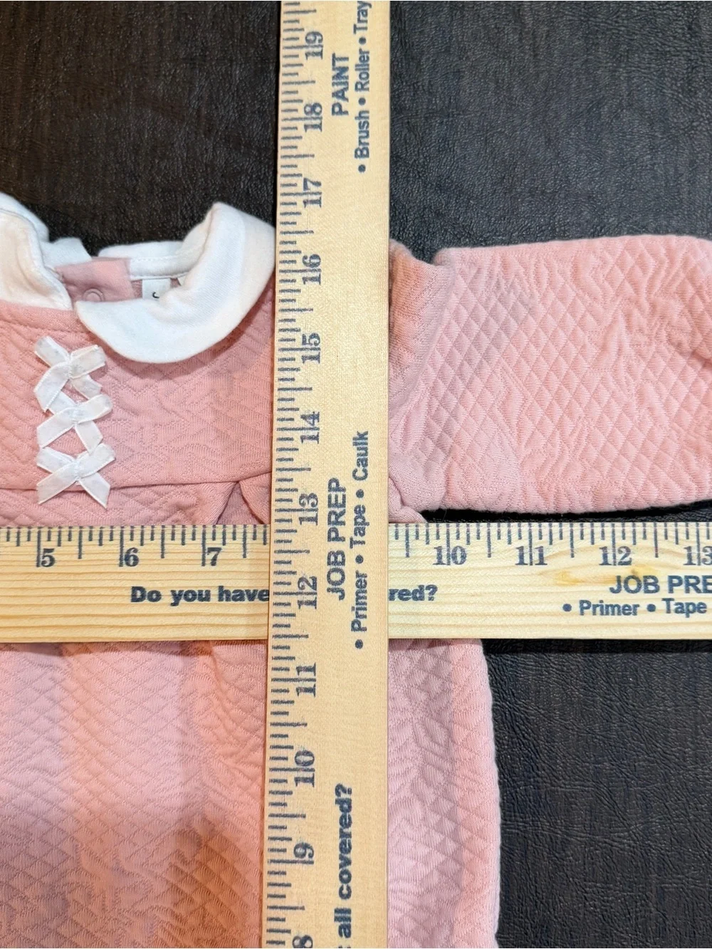 Janie and Jack Baby Pink Quilted One-Piece with White Collar Sz 0-3M